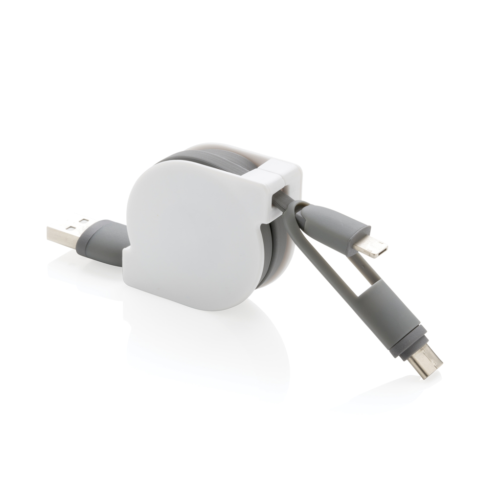 [KX010231] Câble rétractable 3 en 1 (blanc)