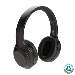[KX080871] Casque audio en plastique recyclé RCS (noir)
