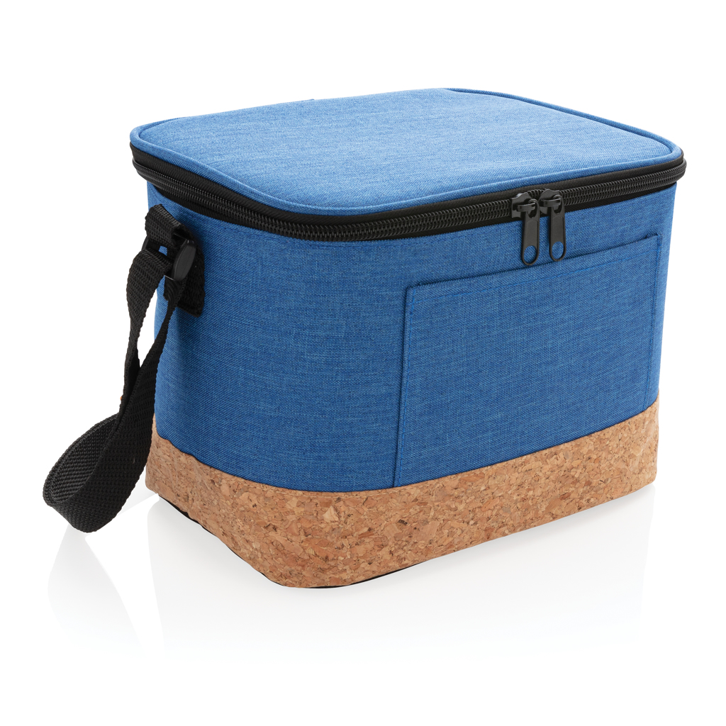 [KX020927] Sac isotherme double ton avec finition liège (bleu)