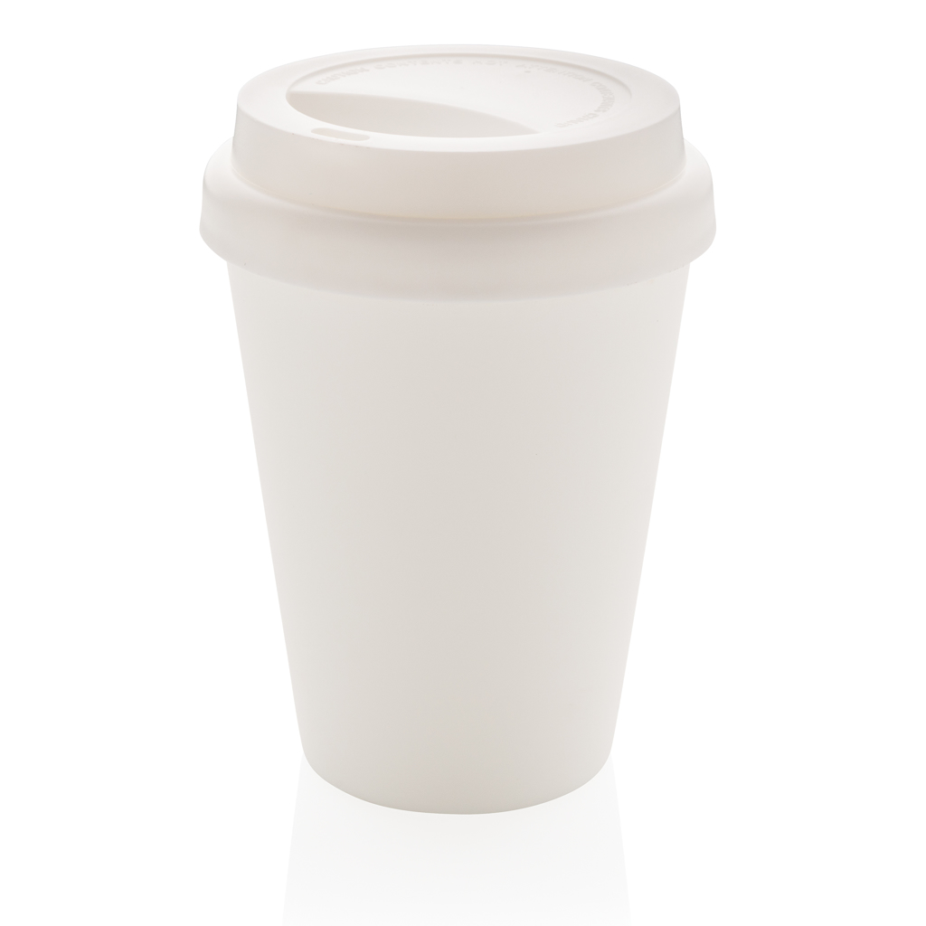 [KX113768] Mug en PP recyclable à double paroi 300ml (blanc)