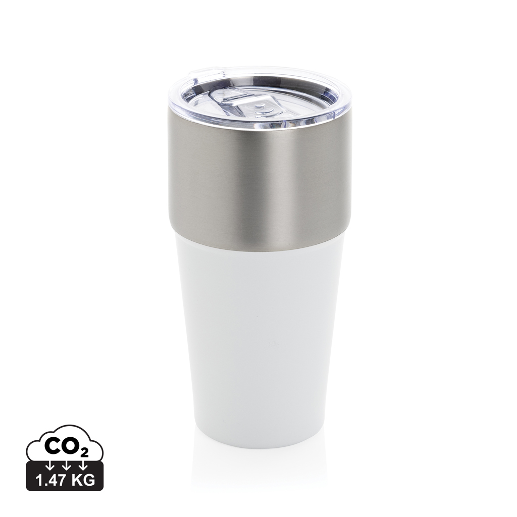 [KX1116230] Mug 500ml en acier recyclé certifié RCS Fluid (blanc)