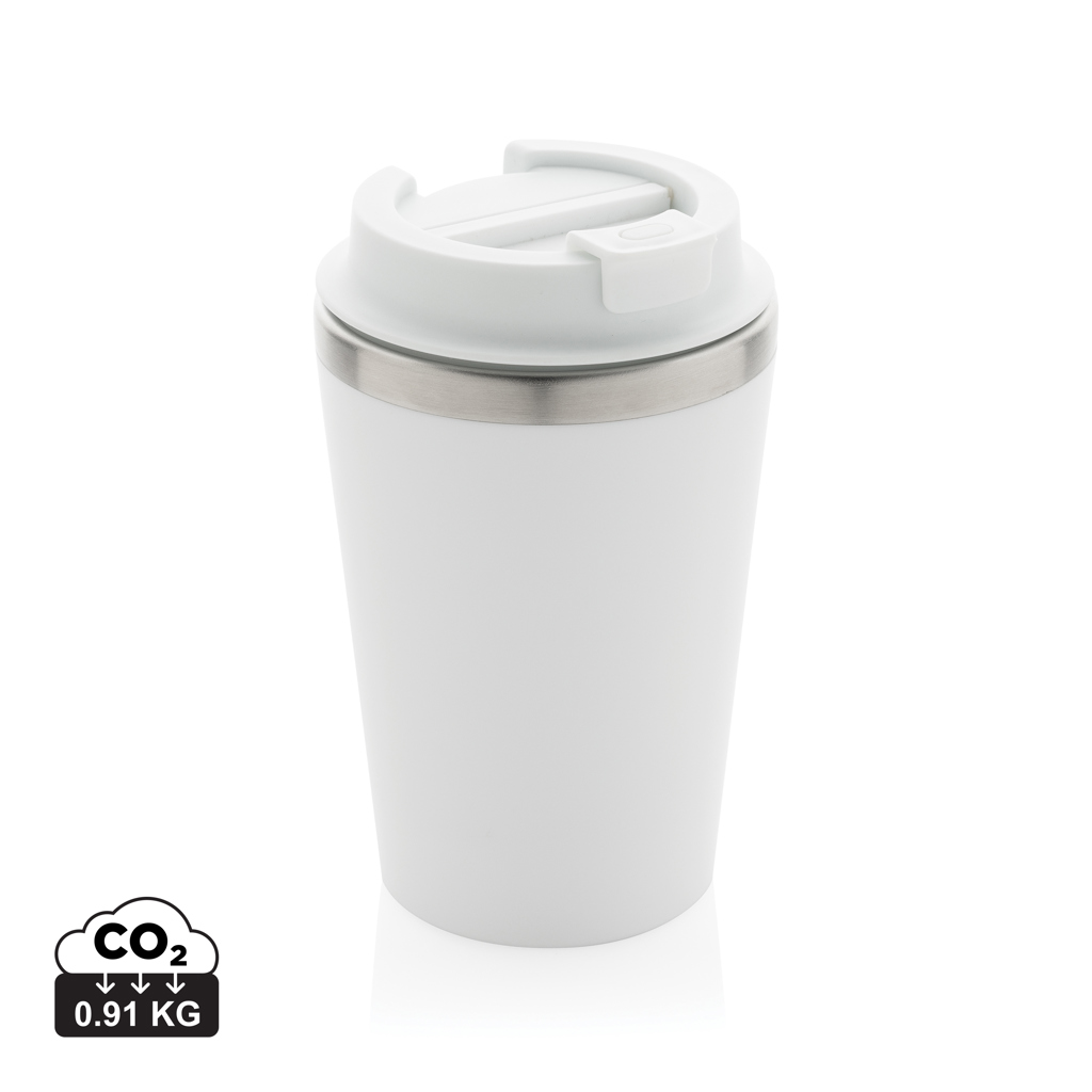 [KX1116234] Mug 350ml à double paroi en PP recyclé RCS Java (blanc)