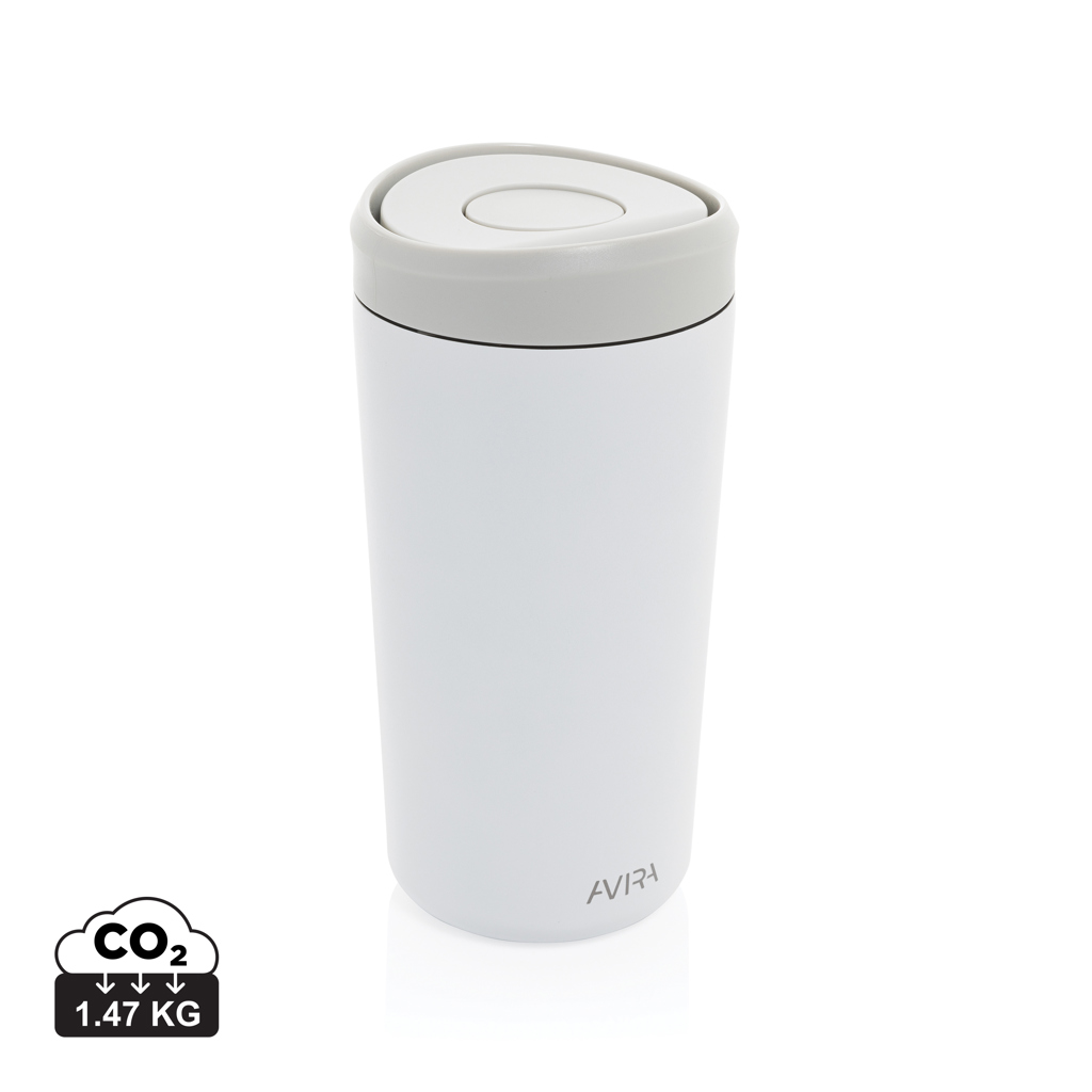 [KX1116272] Mug 400ml en acier recyclé RCS Avira Alix (blanc)