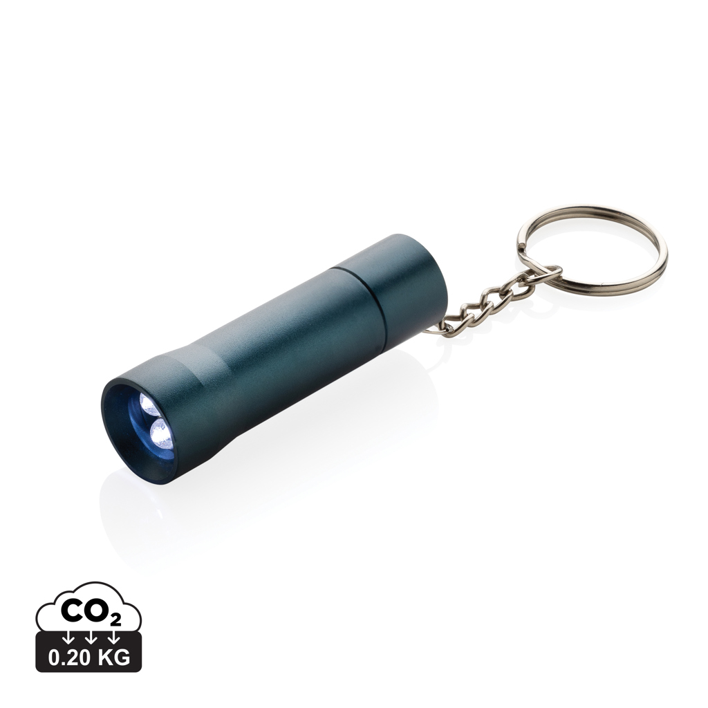 [KX050679] Porte-clés torche en aluminium recyclé RCS Flash (bleu)