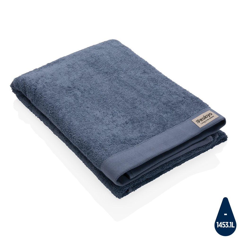 Serviette bain 70x140cm Ukiyo Sakura AWARE™ Made in Europe (bleu)