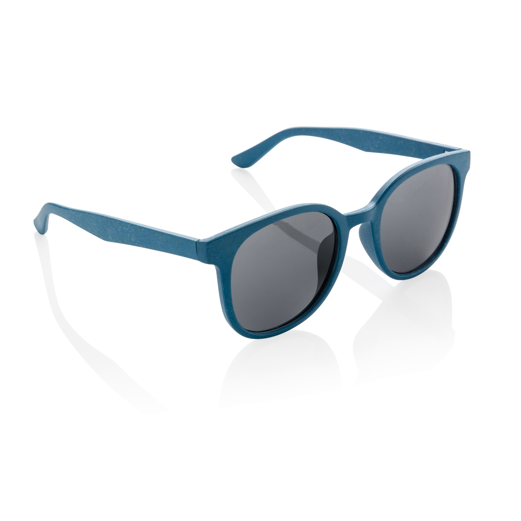 [KX170066] Lunettes de soleil en fibre de paille (bleu)