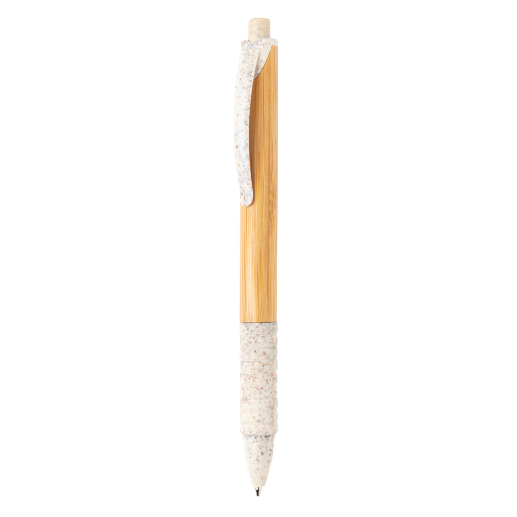 [KX140622] Stylo en bambou et fibre de paille (blanc)