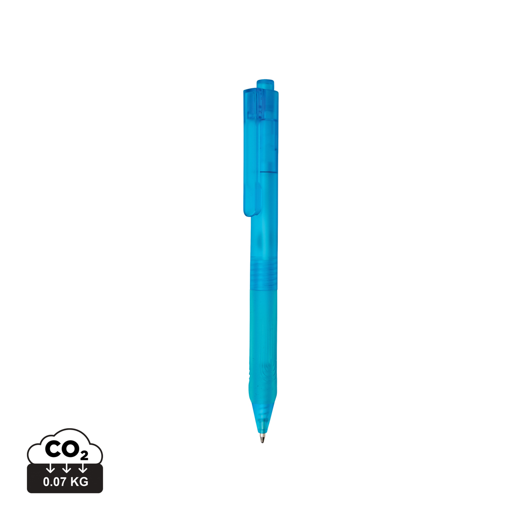 [KX143526] Stylo X9 finition givré avec grip silicone (bleu)