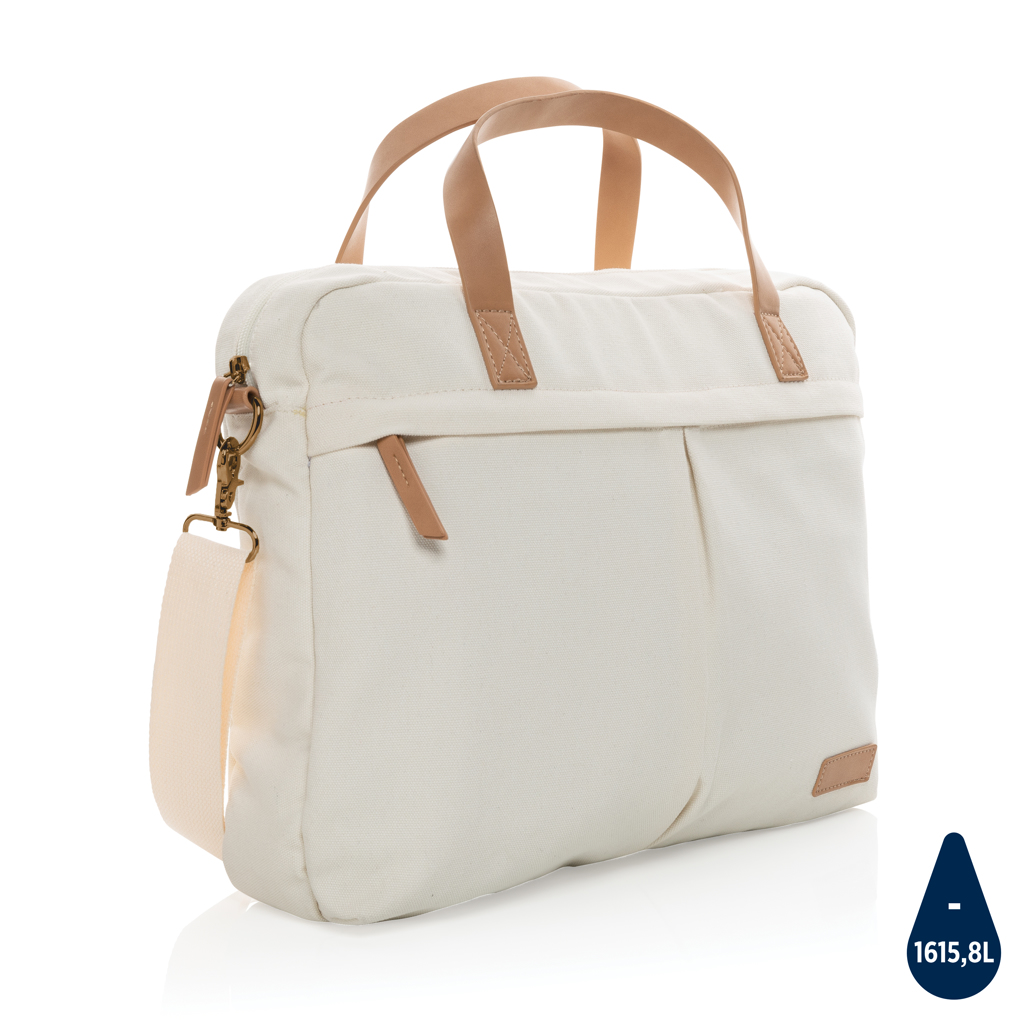 [KX101105] Sac ordinateur Impact AWARE™ en toile 16oz recyclé (blanc)