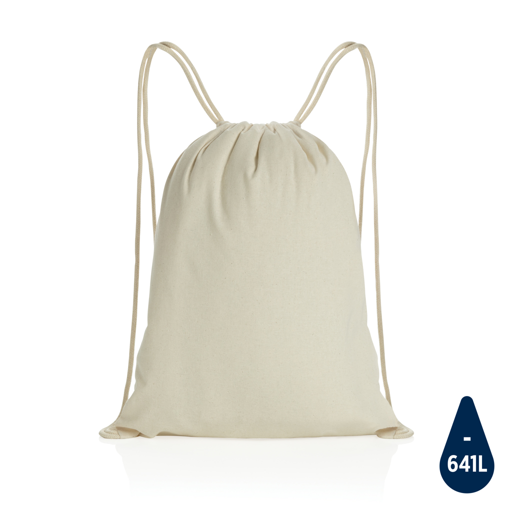 [KX150244] Sac à dos cordelettes en coton recyclé 145 gr Impact AWARE™ (blanc)
