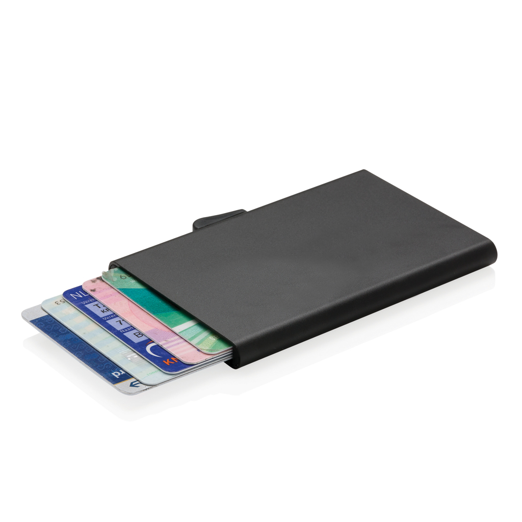 [KX101248] Porte-cartes en aluminium anti RFID C-Secure (noir)