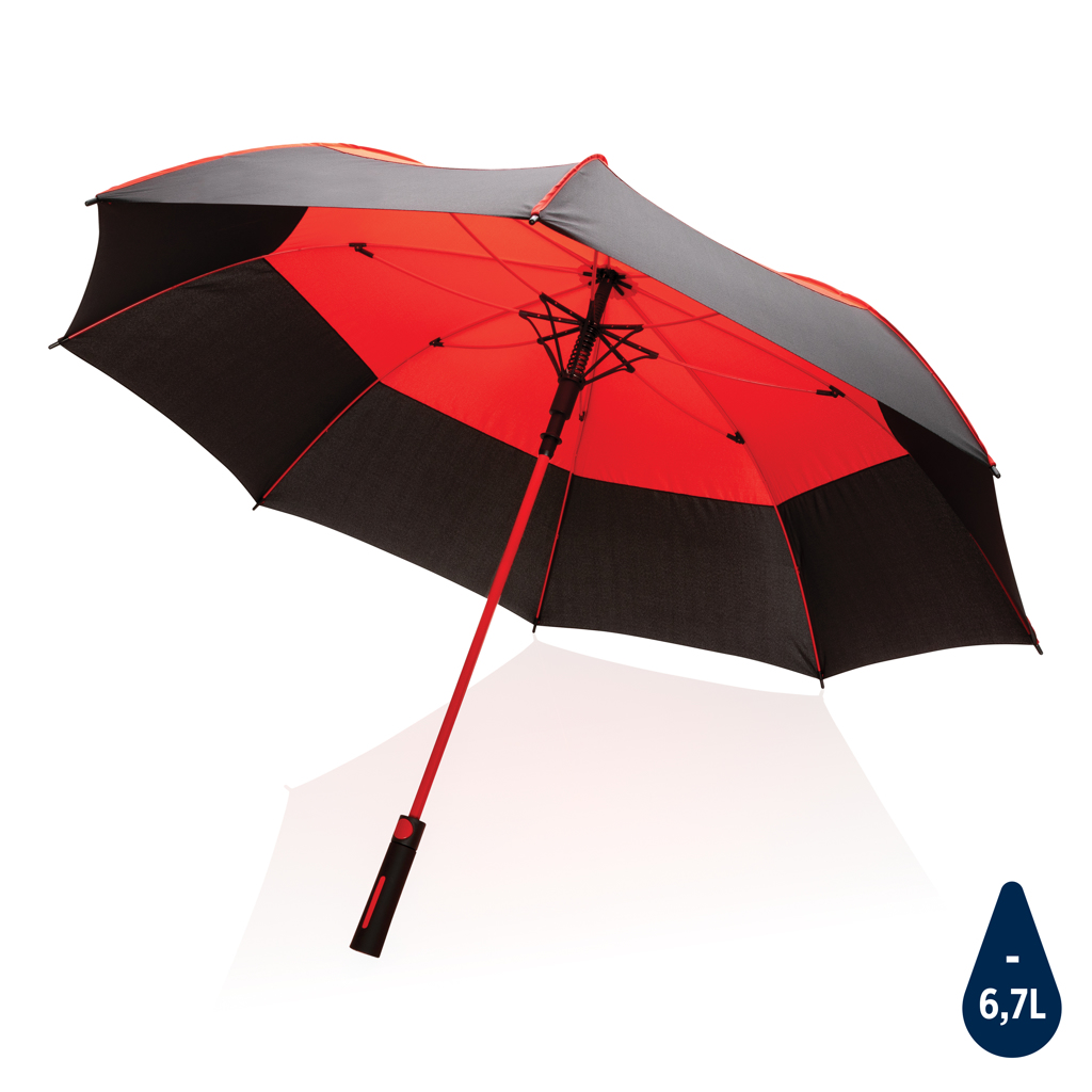 [KX130323] Parapluie tempête 27" en rPET ouverture auto Impact AWARE™ (rouge)