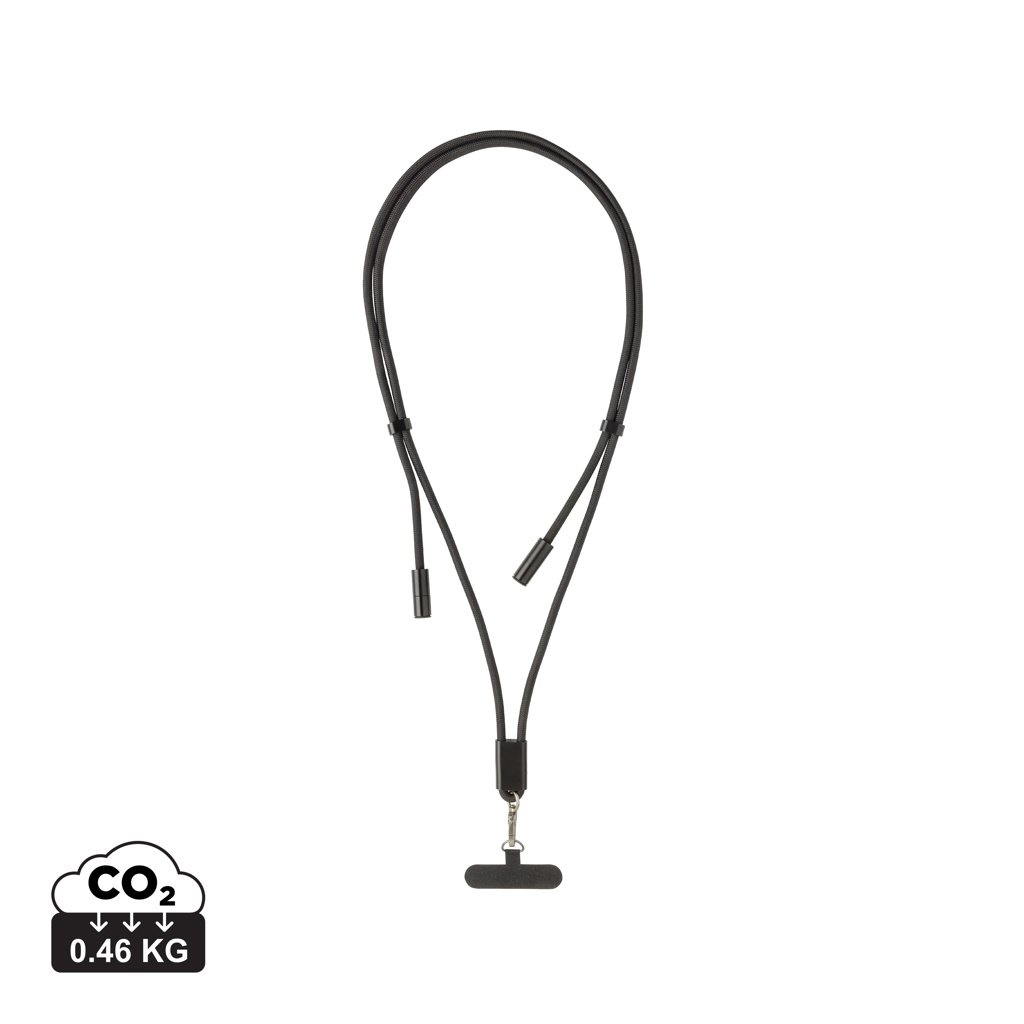 Cordon téléphone réglable avec câble 60W en rPET RCS LoopAmp
