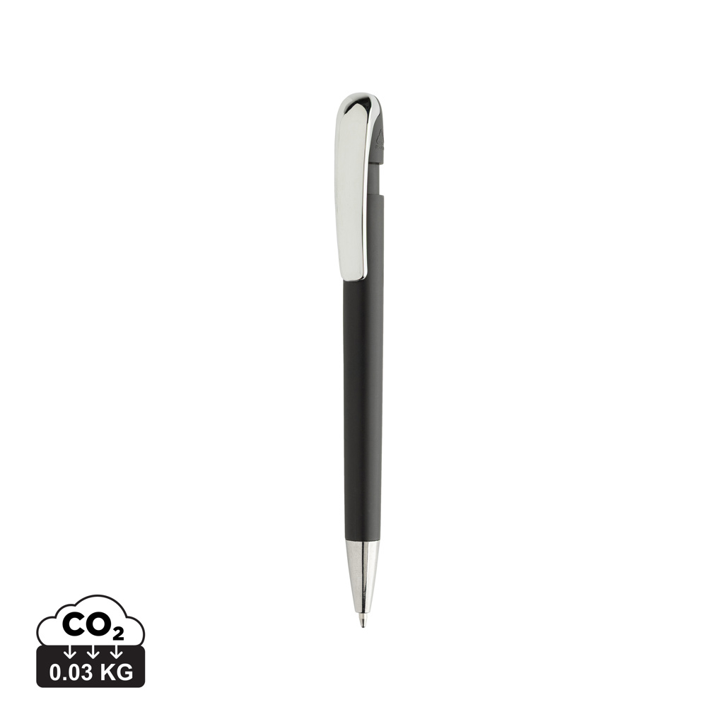 Stylo à clip métallique en ABS recyclé GRS Glide (blanc)