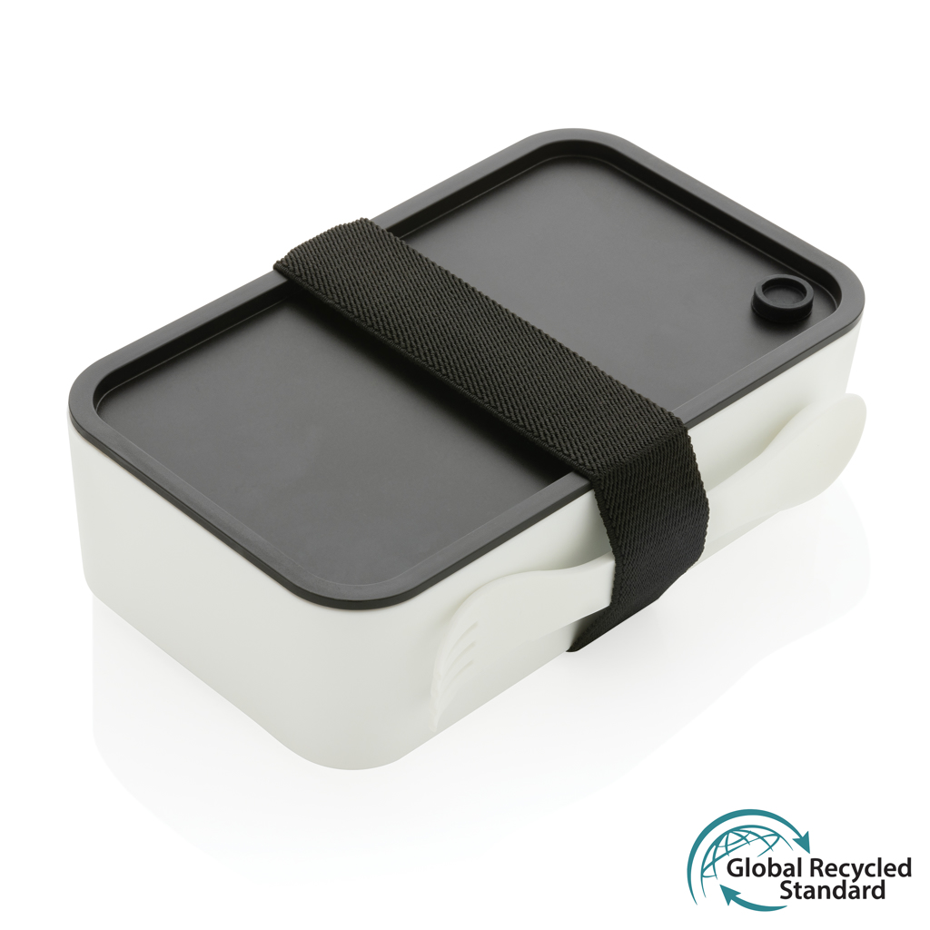 [KX021075] Lunch box avec cuichette en rPP GRS (blanc)