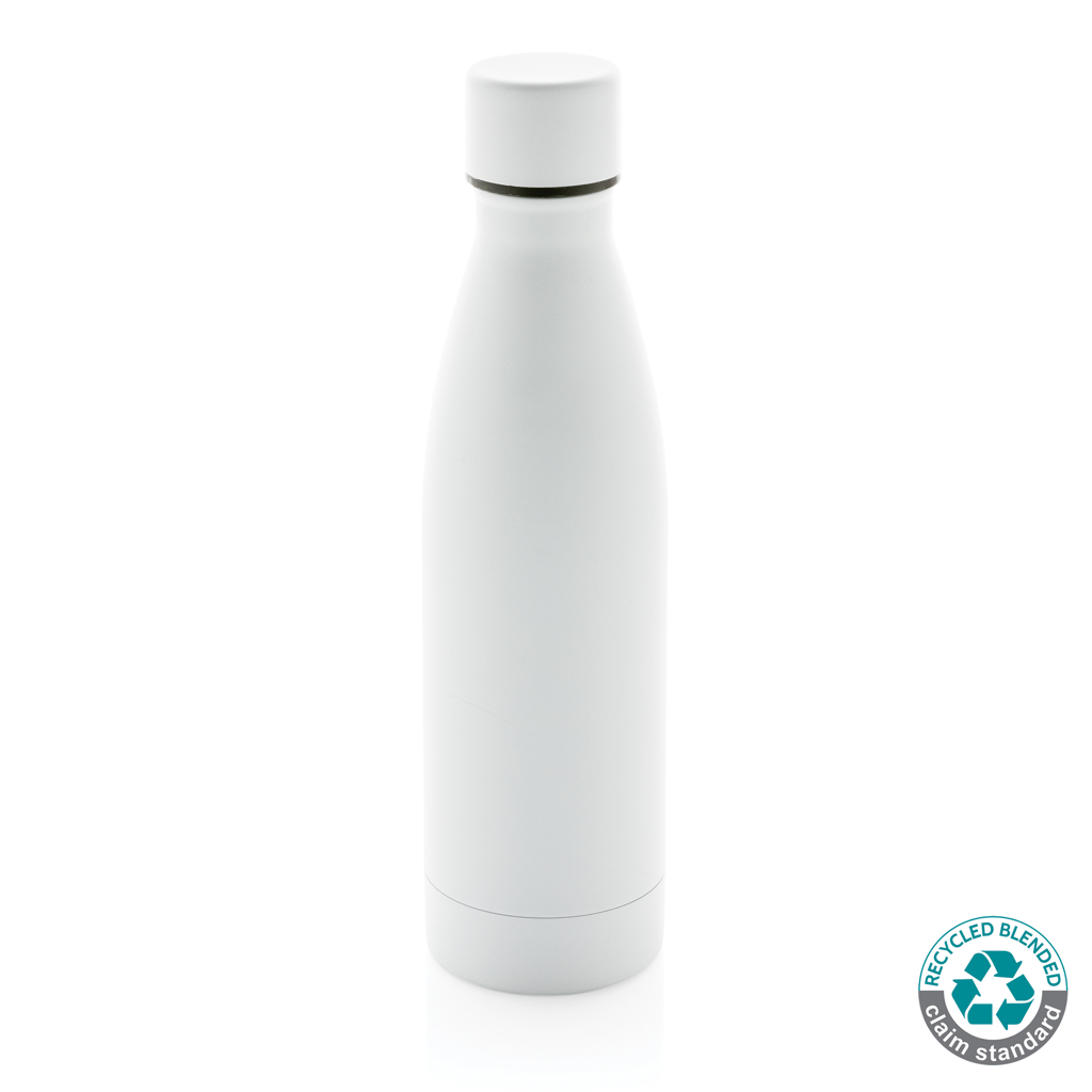 [KX114161] Bouteille iso couleur pleine en acier inoxydable recyclé RCS (blanc)