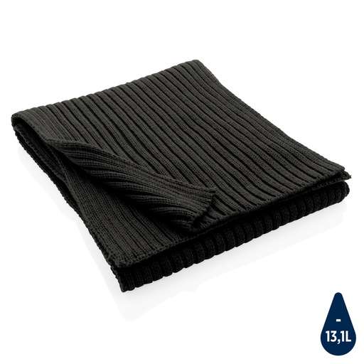 Écharpe tricotée 180x25cm Impact AWARE™ Polylana® (noir)