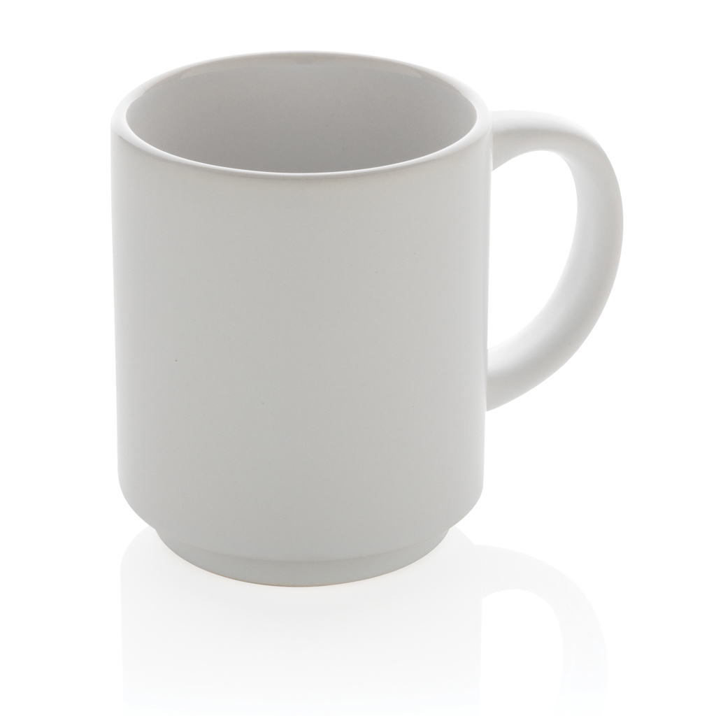 Mug en céramique empilable (blanc)