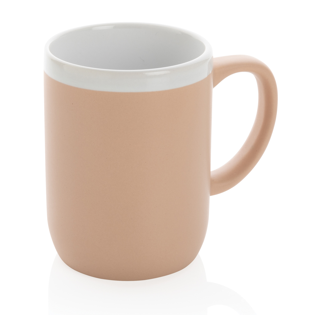 Mug en céramique avec bord blanc (blanc)