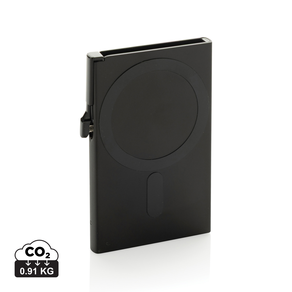 Porte-cartes magnétique pour téléphone en aluminium (argent)