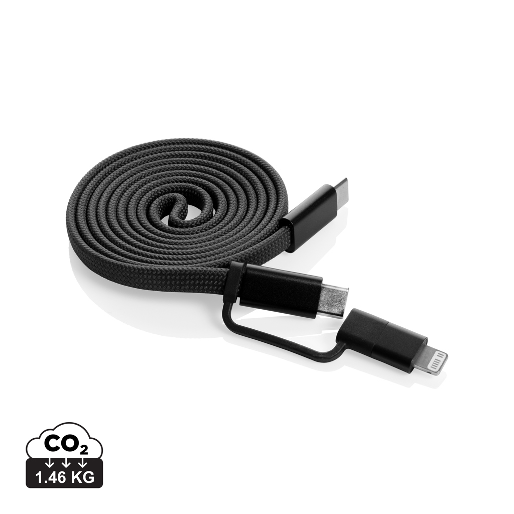 Câble magnétique 60W 2 en 1 Arc en PET RCS (gris)