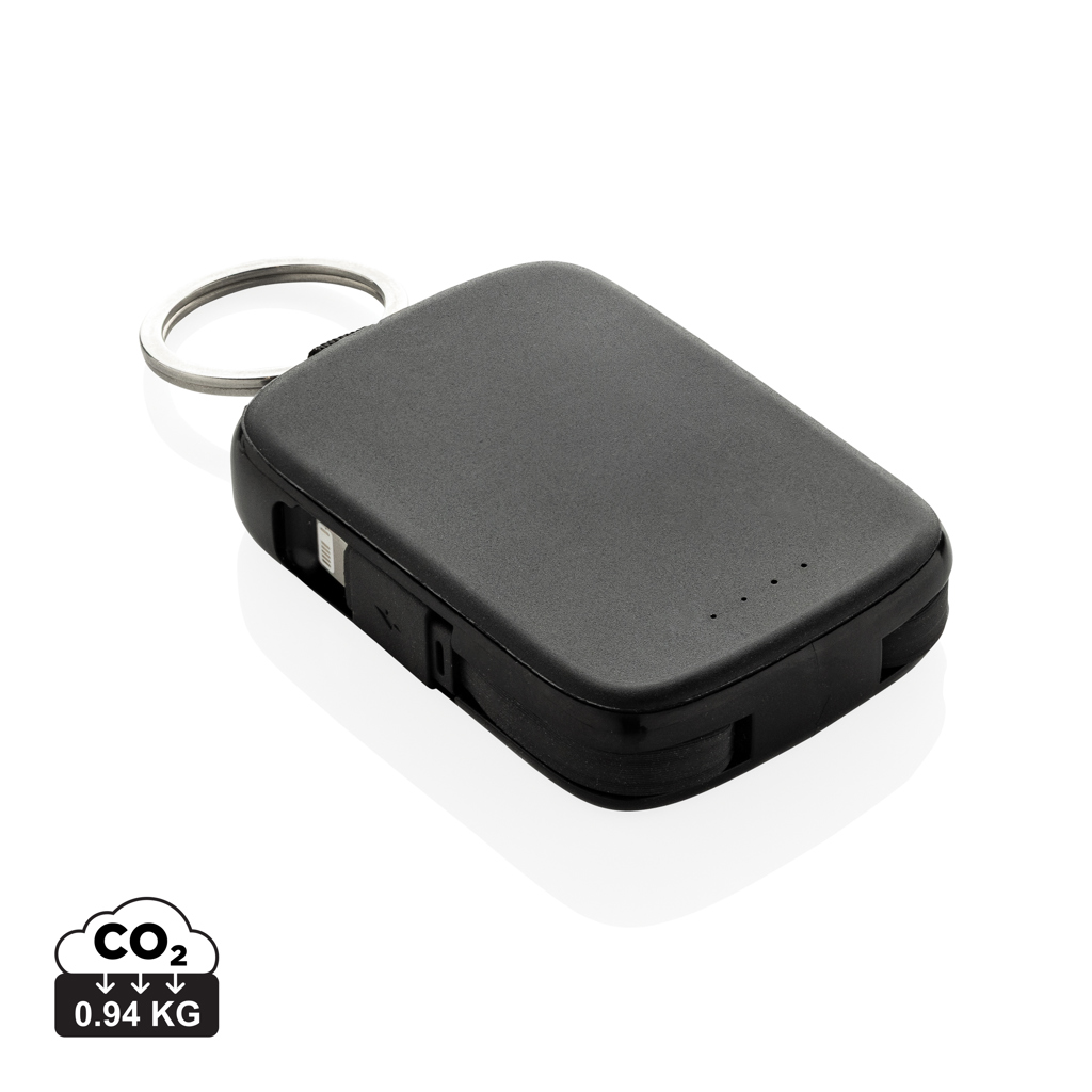 Porte-clés powerbank 2000mAh et câbles intégrés Nexo RCS (blanc)