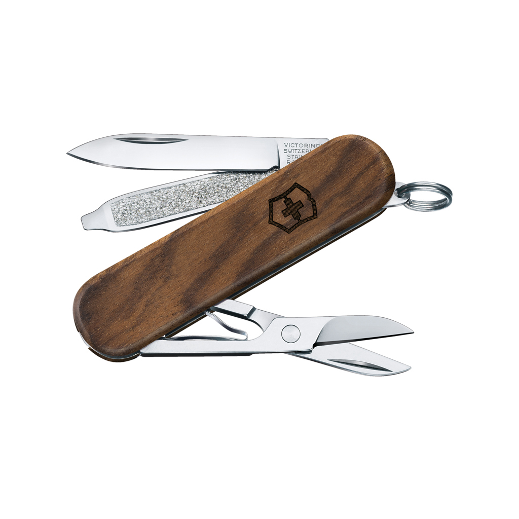 VICTORINOX Couteau de poche en bois, 5 fonctions Classic SD