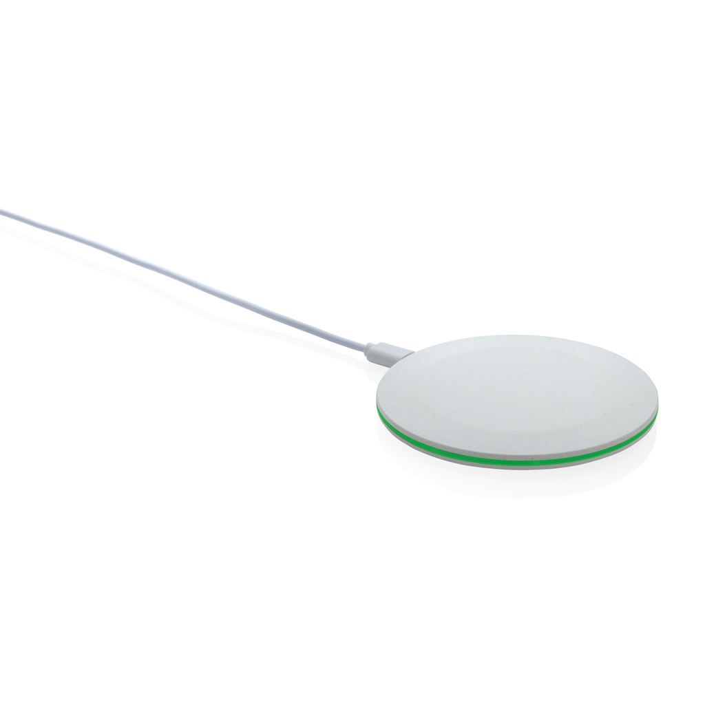 [KX090554] Chargeur rapide sans fil 15W en plastique recyclé RCS (blanc)