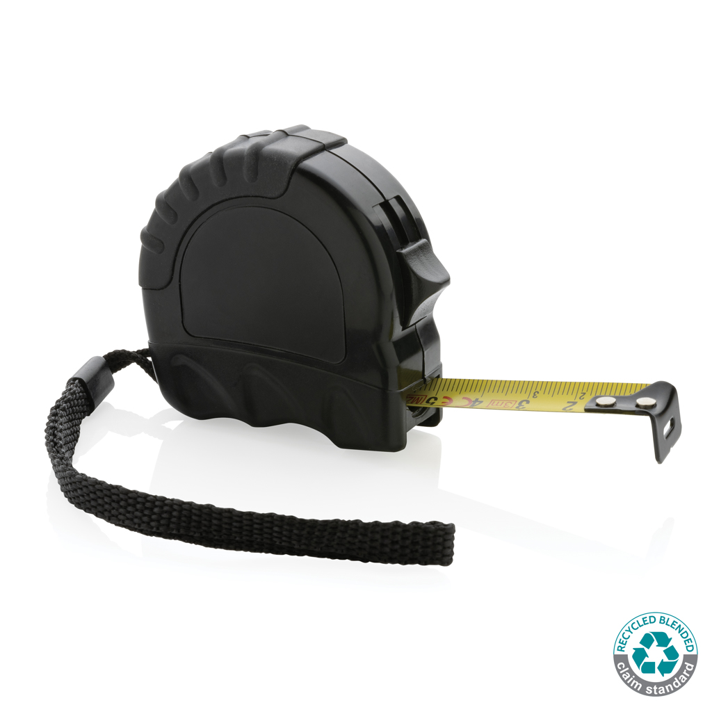 [KX050622] Mètre ruban 3M/16 mm en plastique recyclé RCS (noir)