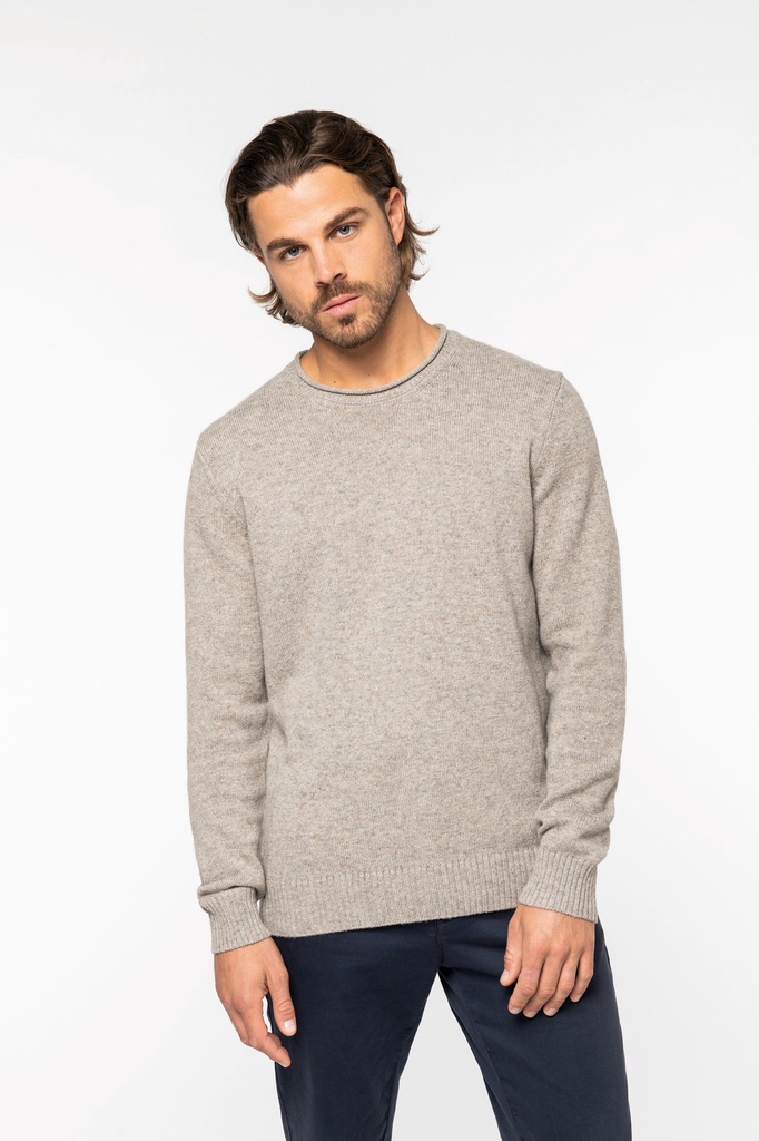[122191] Pull en laine mérinos  responsable homme - 370g (s, deep indigo heather)
