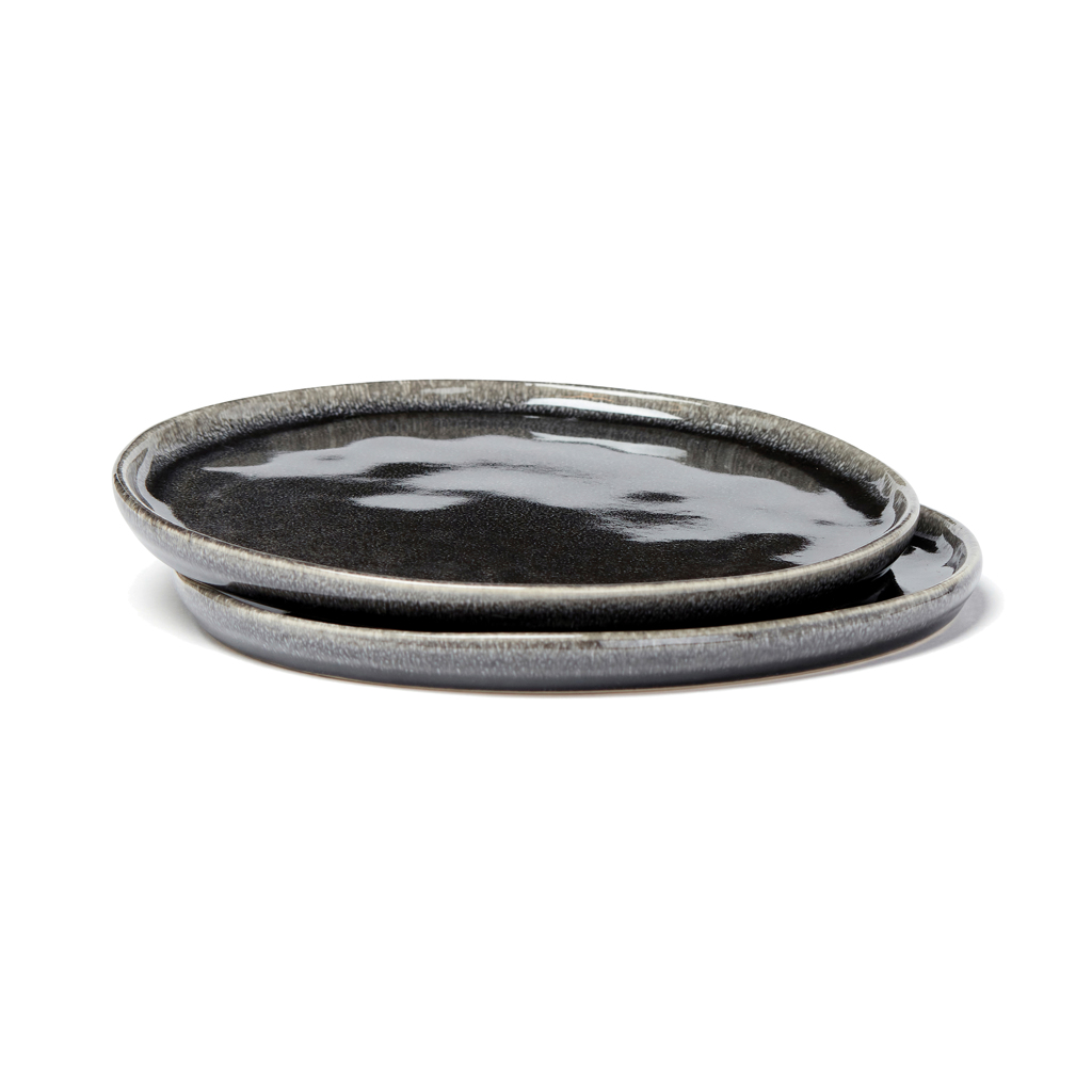 [KX022719] VINGA Set de 2 assiettes 26,5cm Nomimono (noir)