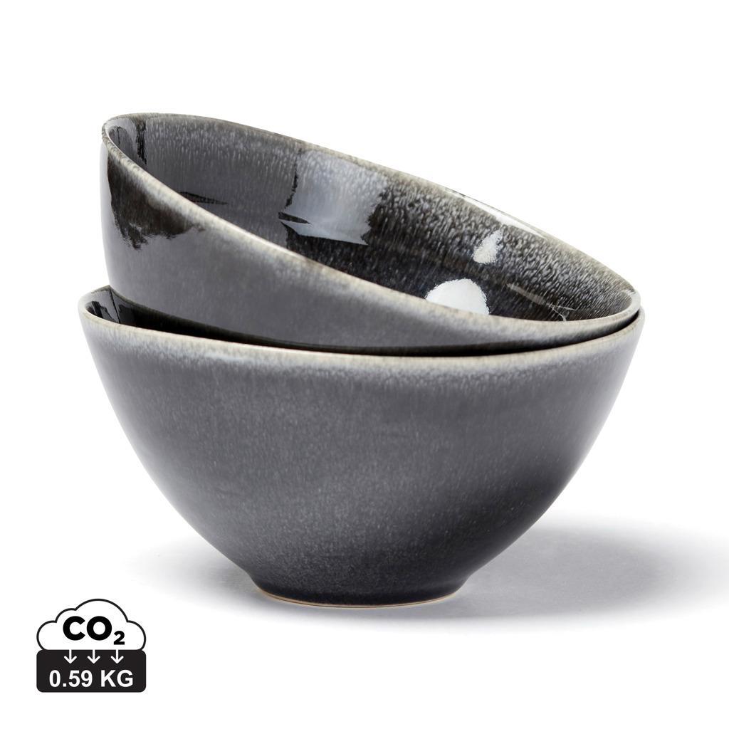 [KX022692] VINGA Set de 2 petits bols 15,5cm Nomimono (noir)