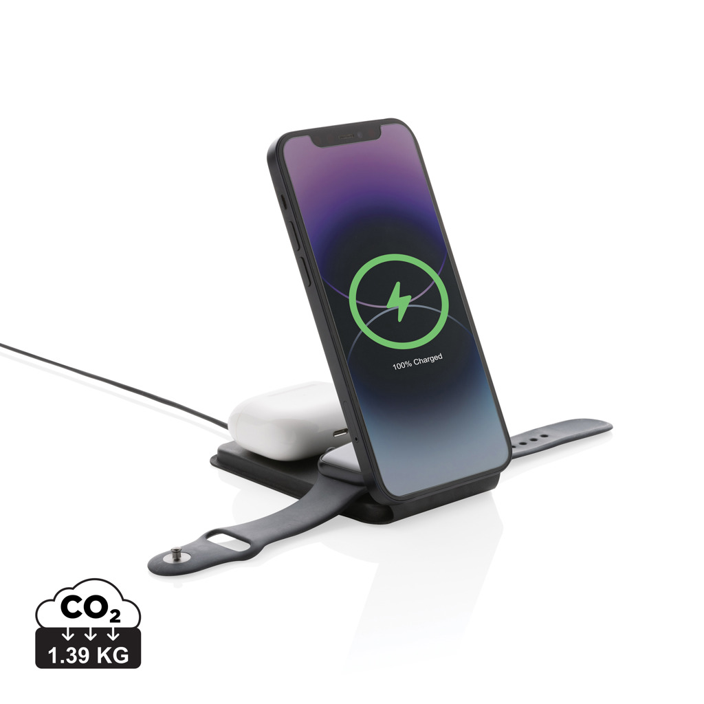 [KX090583] Chargeur magnétique 15W en PU recyclé RCS Swiss Peak