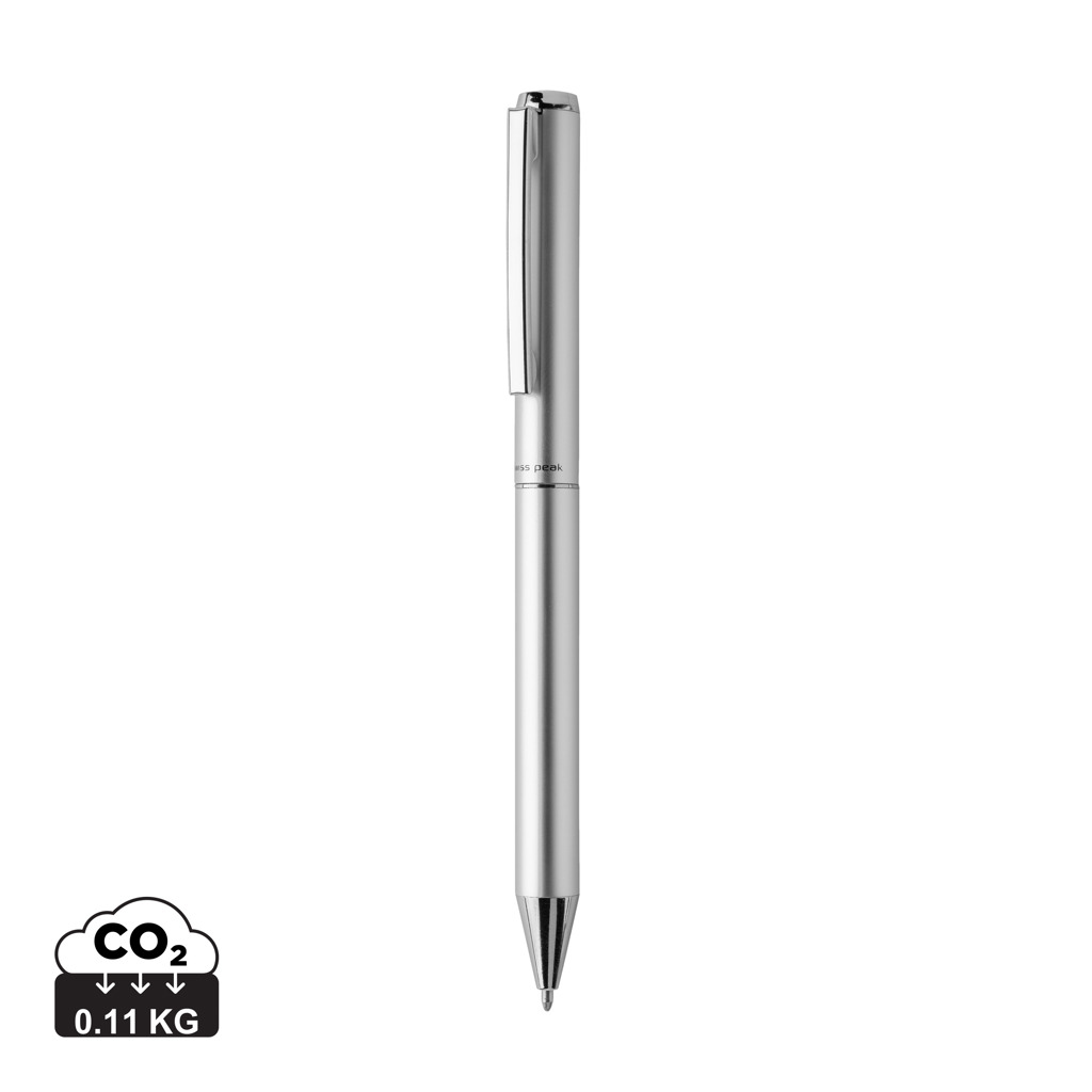 [KX144017] Stylo en aluminium recyclé certifié RCS Swiss Peak Cedar (argent)