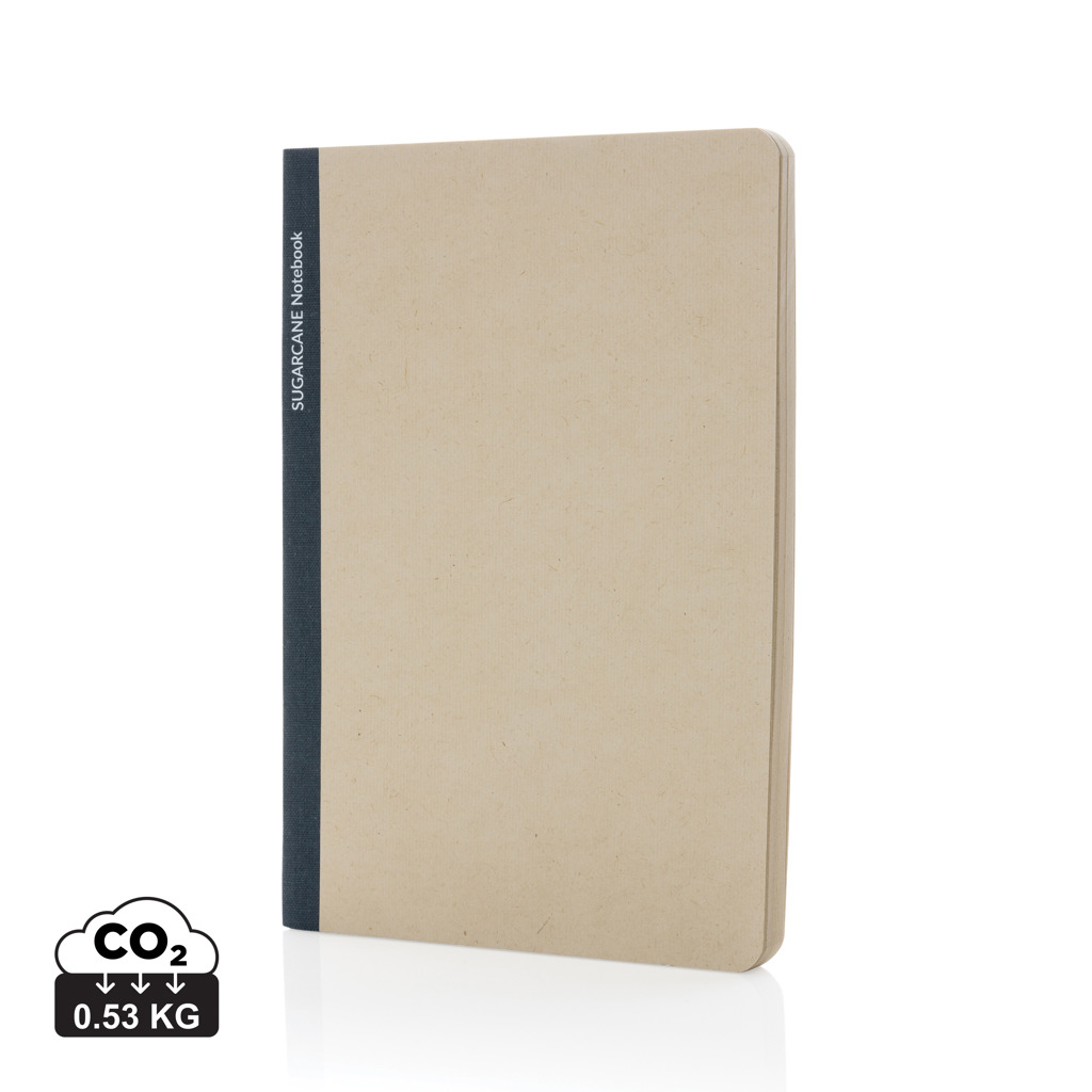 [KX121324] Carnet A5 en papier de canne à sucre certifié Bonsucro (bleu)