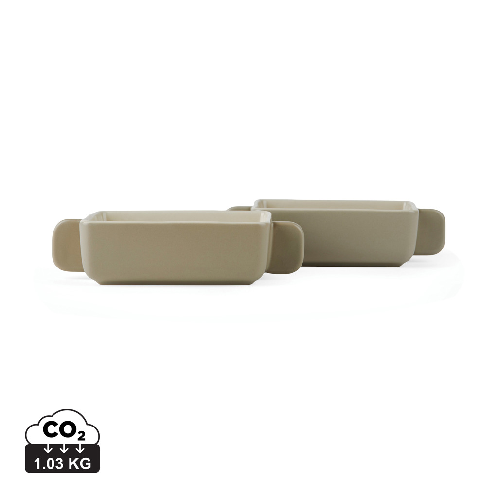 [KX022782] VINGA Duo de plats à four en grès Monte (gris)