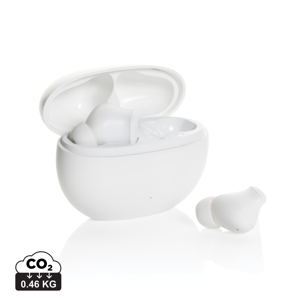Ecouteurs hybrides ANC/ENC en plastique recyclé RCS Prolink (blanc)