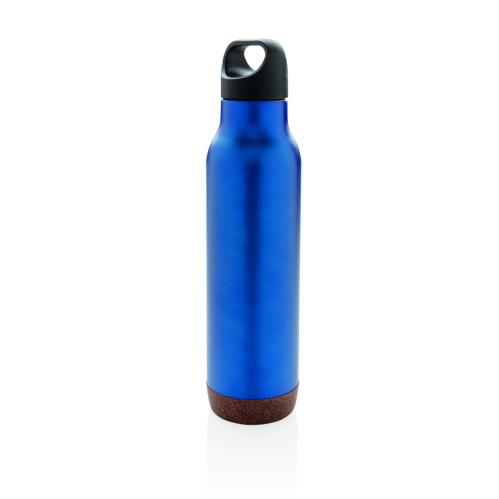 [KX113847] Bouteille isotherme étanche avec finition liège (bleu)