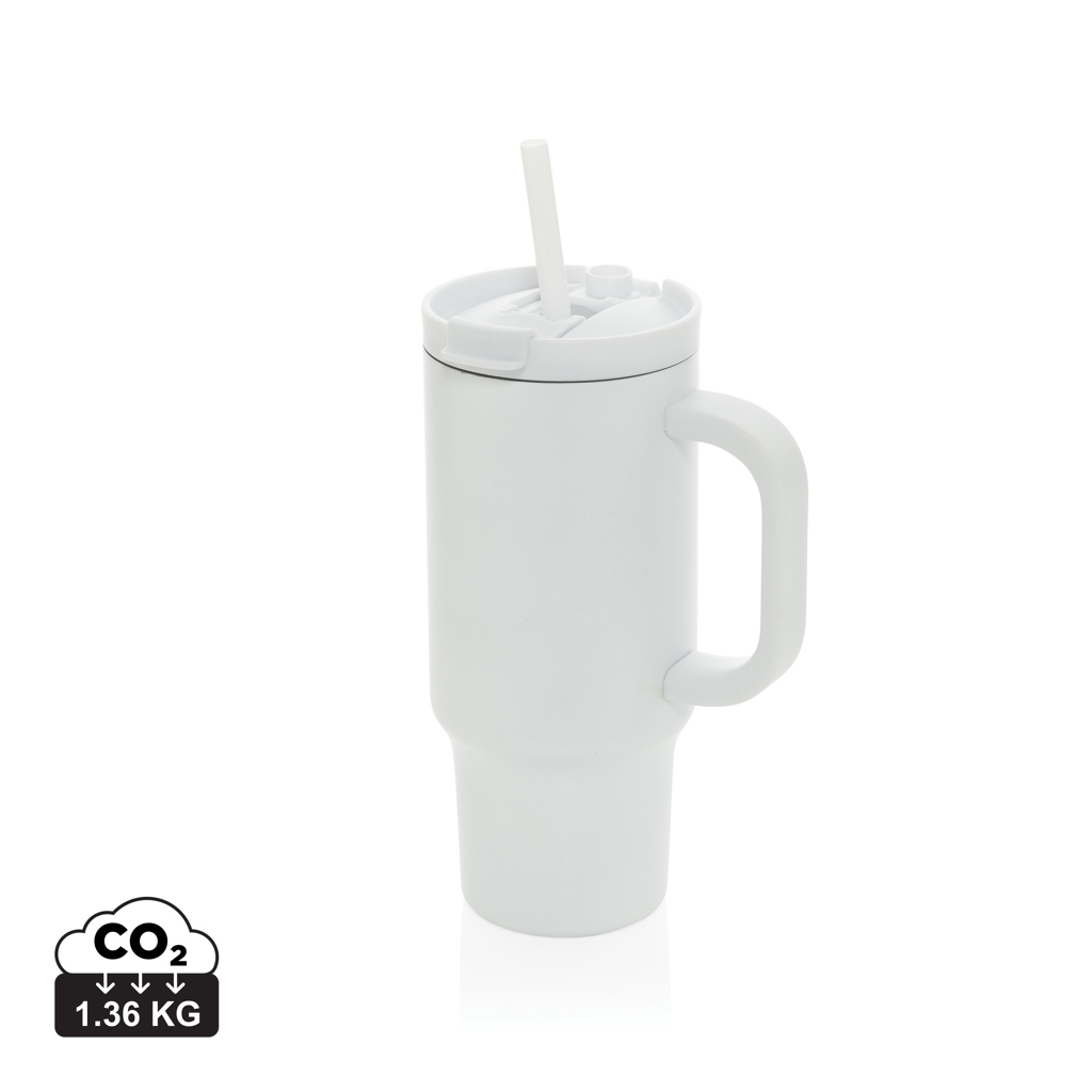 [KX1116236] Mug 480 ml étanche en acier inoxydable recyclé RCS Cruiser (blanc)