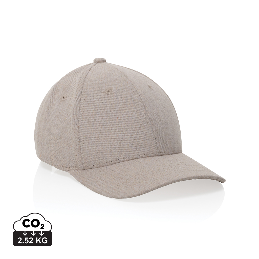 [KX1614125] Casquette 6 panneaux 200gr chiné et recyclé AWARE™ Milo (blanc)