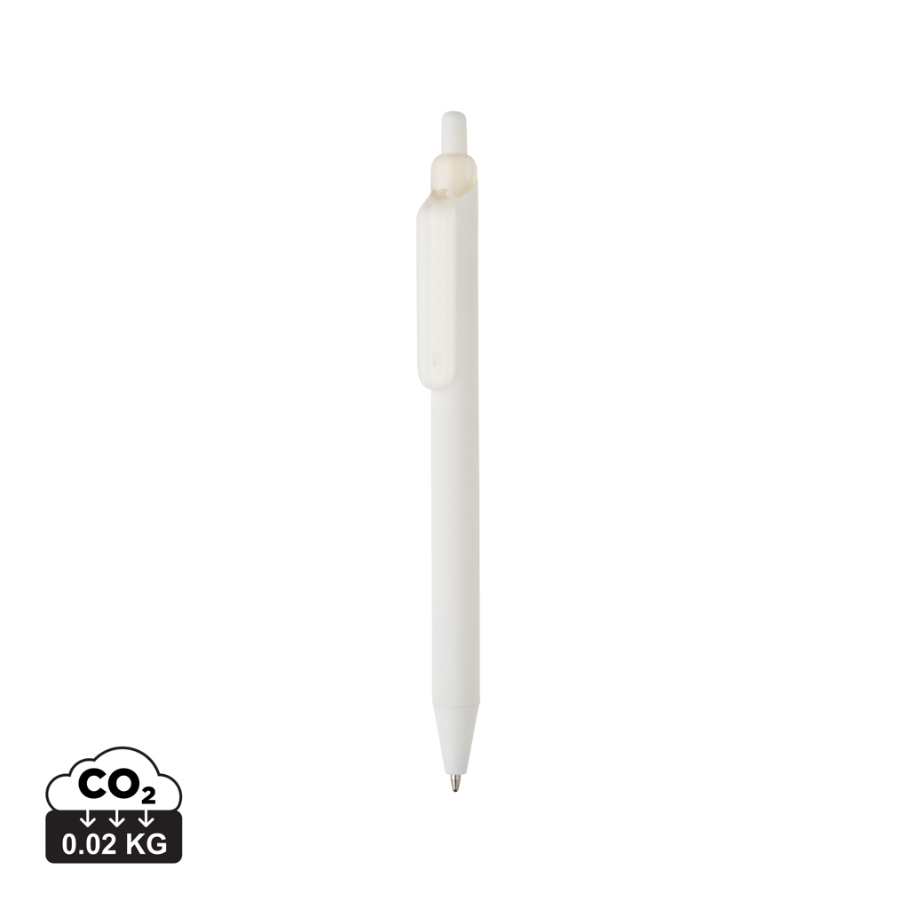 [KX149482] Stylo avec finition gomme en ABS recyclé certifié GRS Tide (blanc)