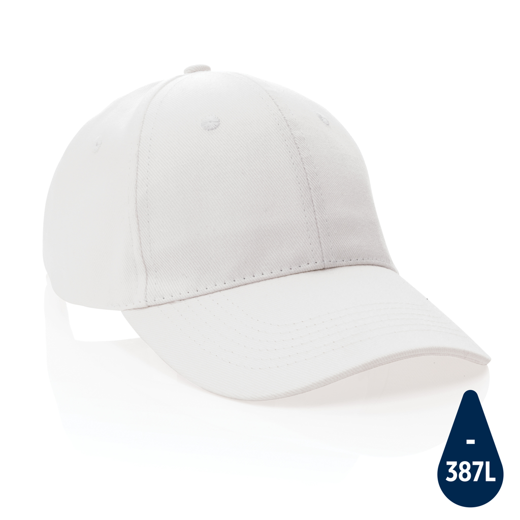 [KX160382] Casquette 6 panneaux en coton recyclé 280gr IMPACT (blanc)