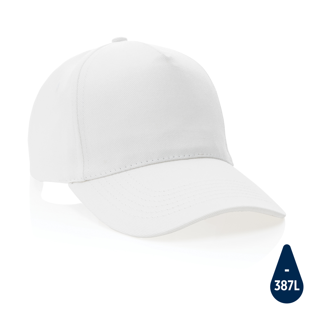 [KX160389] Casquette 5 panneaux en coton recyclé 280gr IMPACT (blanc)