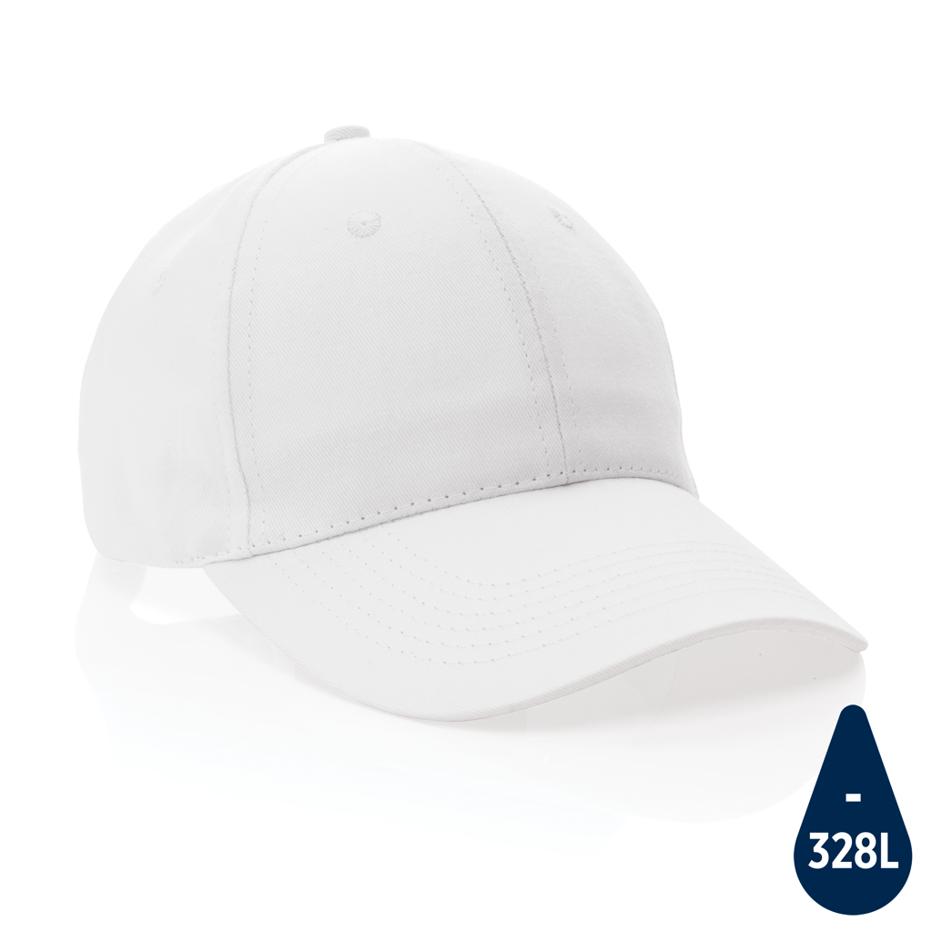 [KX160396] Casquette 6 panneaux en coton recyclé 190gr IMPACT (blanc)
