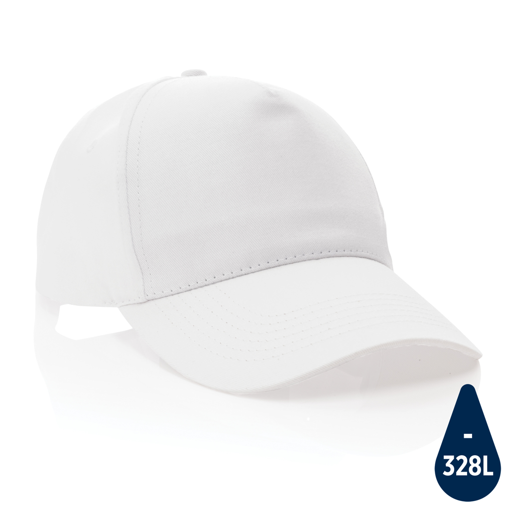 [KX160403] Casquette 5 panneaux en coton recyclé 190gr IMPACT (blanc)