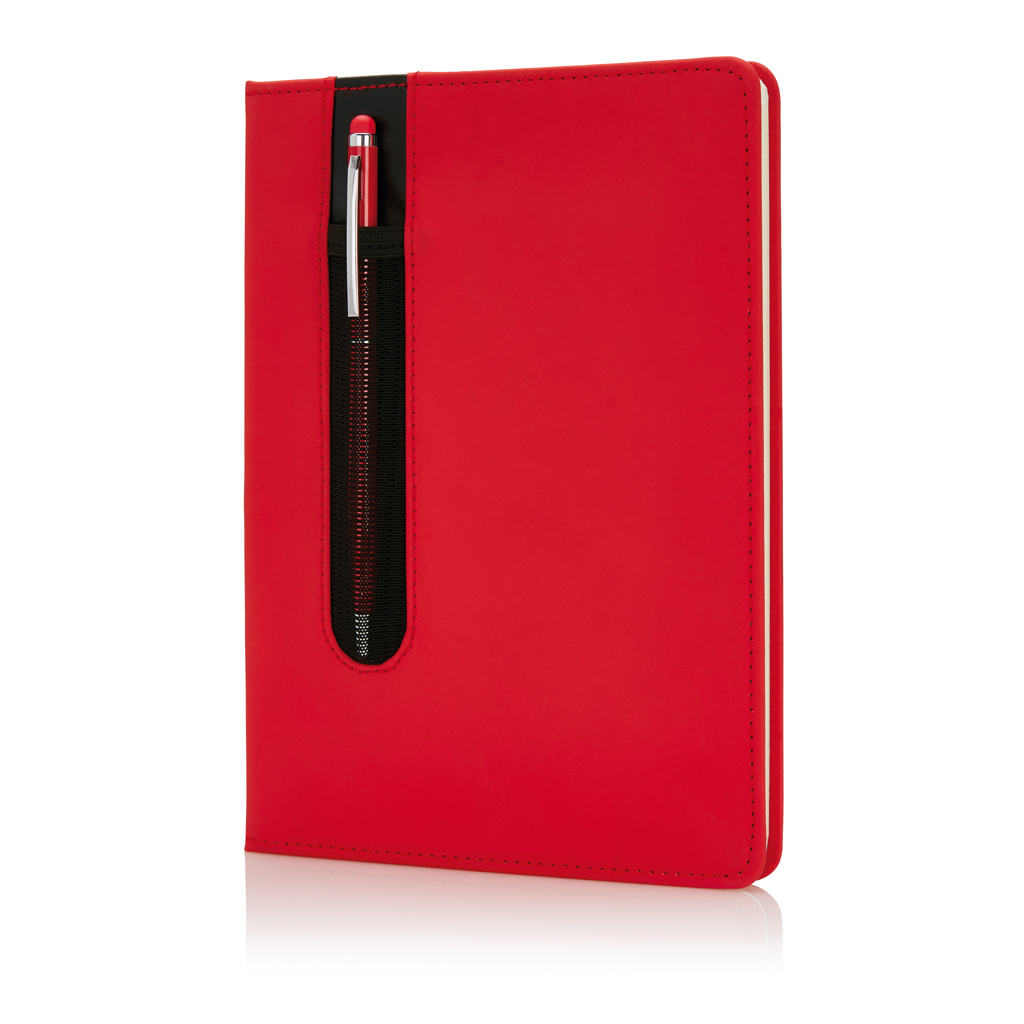 Carnet A5 à couverture rigide en PU avec Stylo tactile