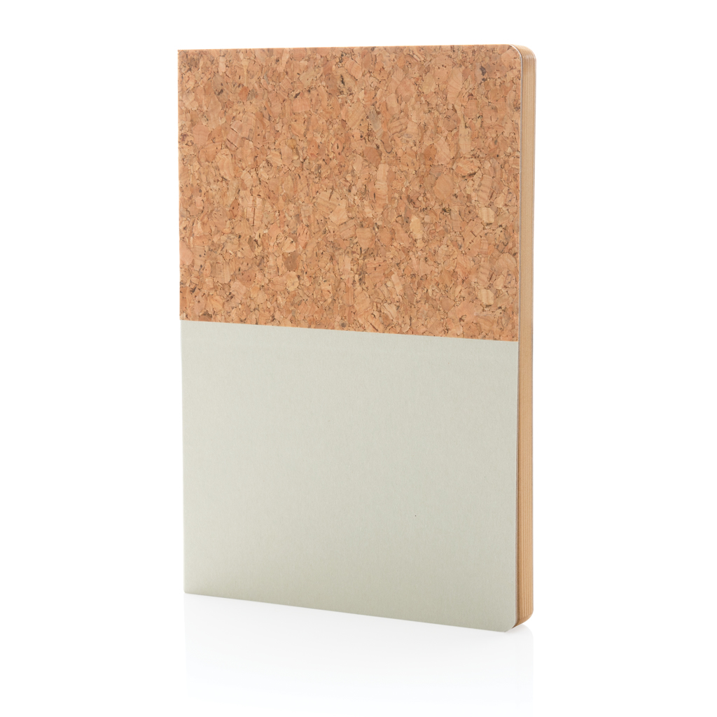 [KX120482] Carnet A5 à couverture en kraft et en liège (blanc)