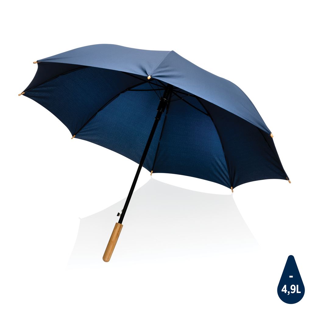 [KX130312] Parapluie 23" en rPET et bambou ouverture auto Impact AWARE™ (bleu)