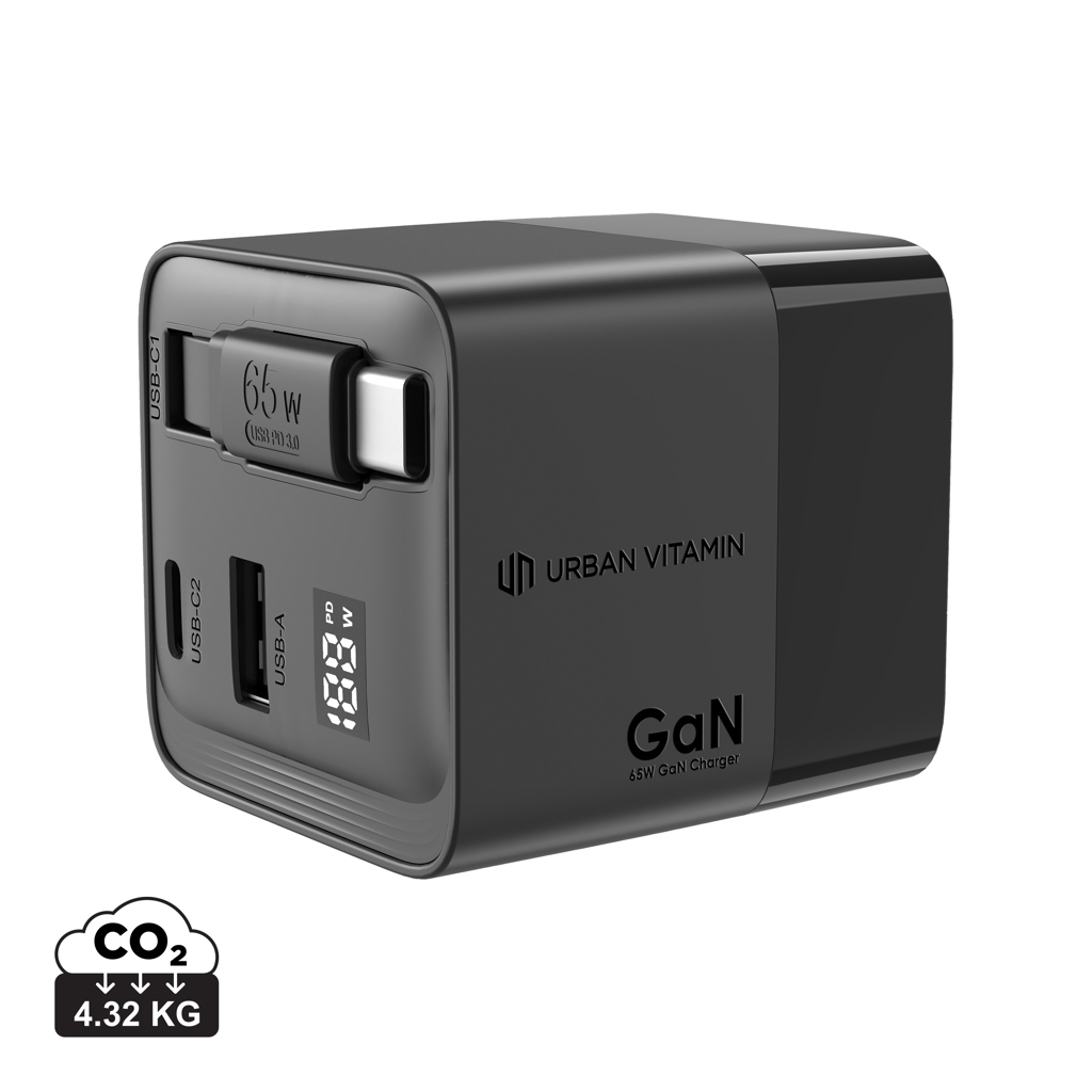 Chargeur 65W GaN avec câble Urban Vitamin Mendocino
