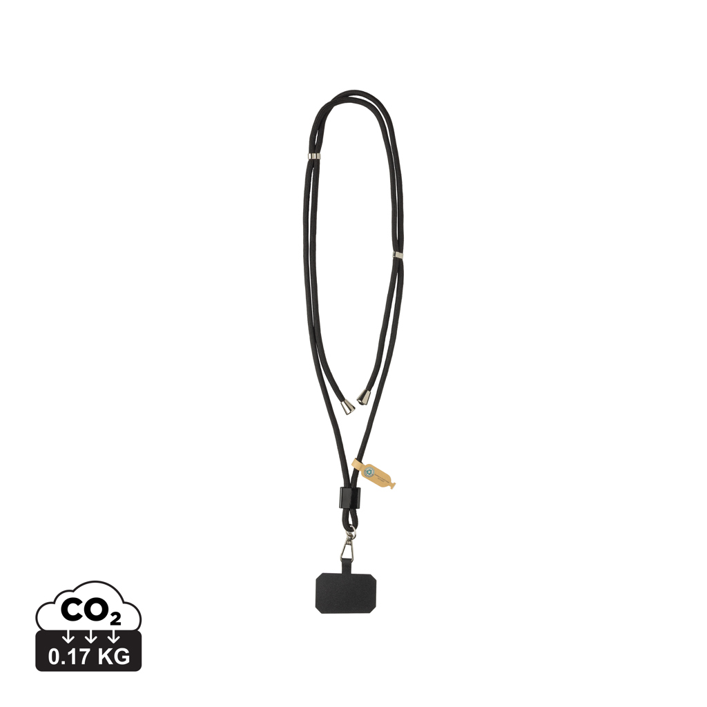Tour de cou téléphone réglable en rPET recyclé RCS CarryLoop